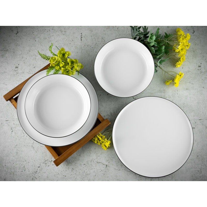 Chef Collection Piece Porcelain Dinnerware Set - Service for 6