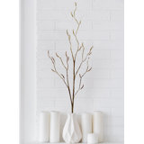 Primrue 12 Pieces Artificial Lifelike Birch Twig Branches, Dried Tree Branches, Fake Decorative Branches With Catkins For Kitchen, Home, And Party Decoration
