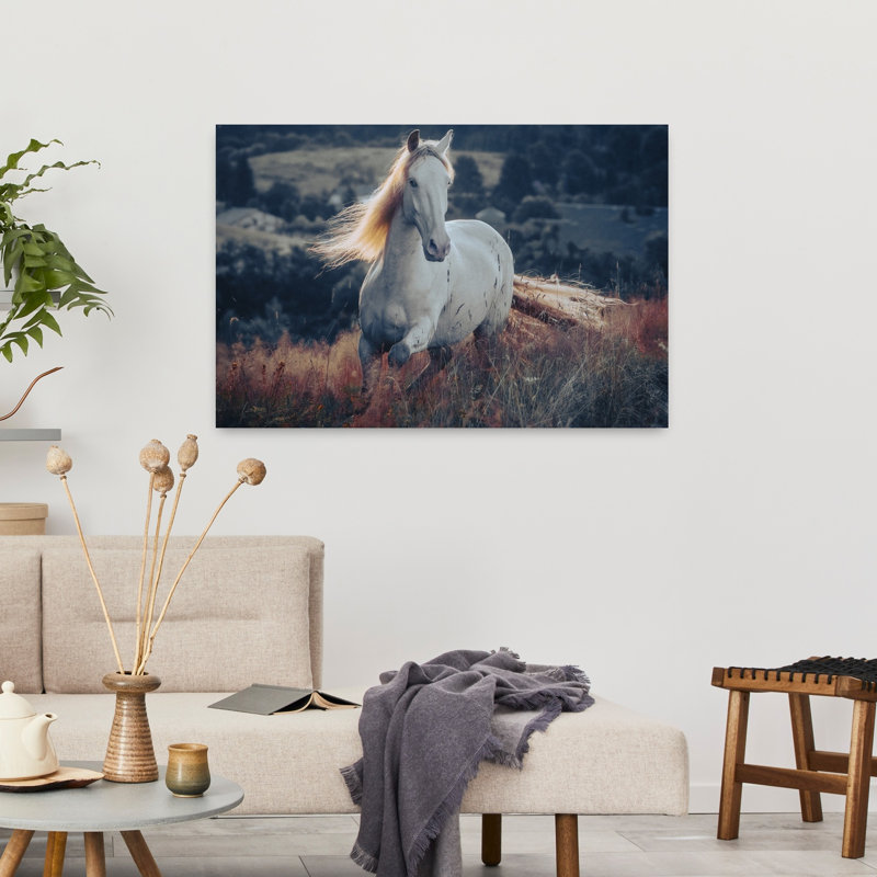 «Majestic Horse Golden Sunset Contemporary Horse», art mural