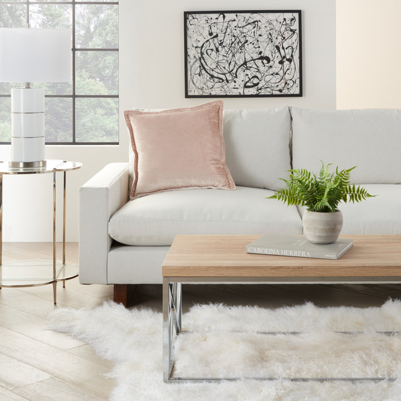 Reversible Throw Pillow, Blush Pink
