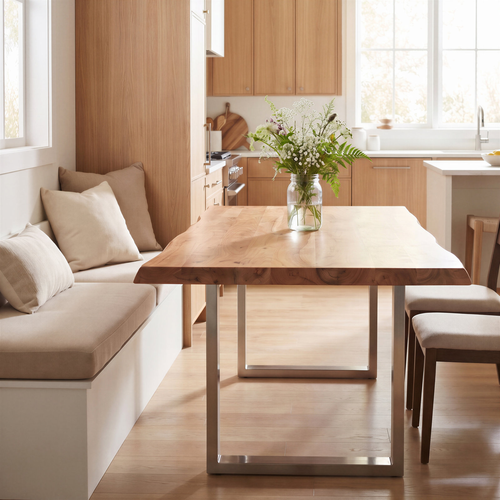 Colin Acacia Dining Table, 29.75"H x 79"L x 40"W, Teak, Pewter