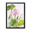 Simple fleur de lotus rétro avec feuilles vertes - reproduction sur toile-59709826-59709839