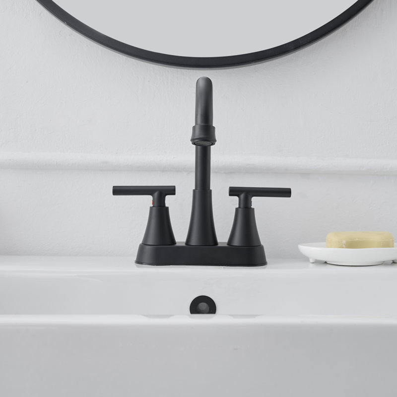 Centerset 2-handle Bathroom Faucet with Drain Assembly