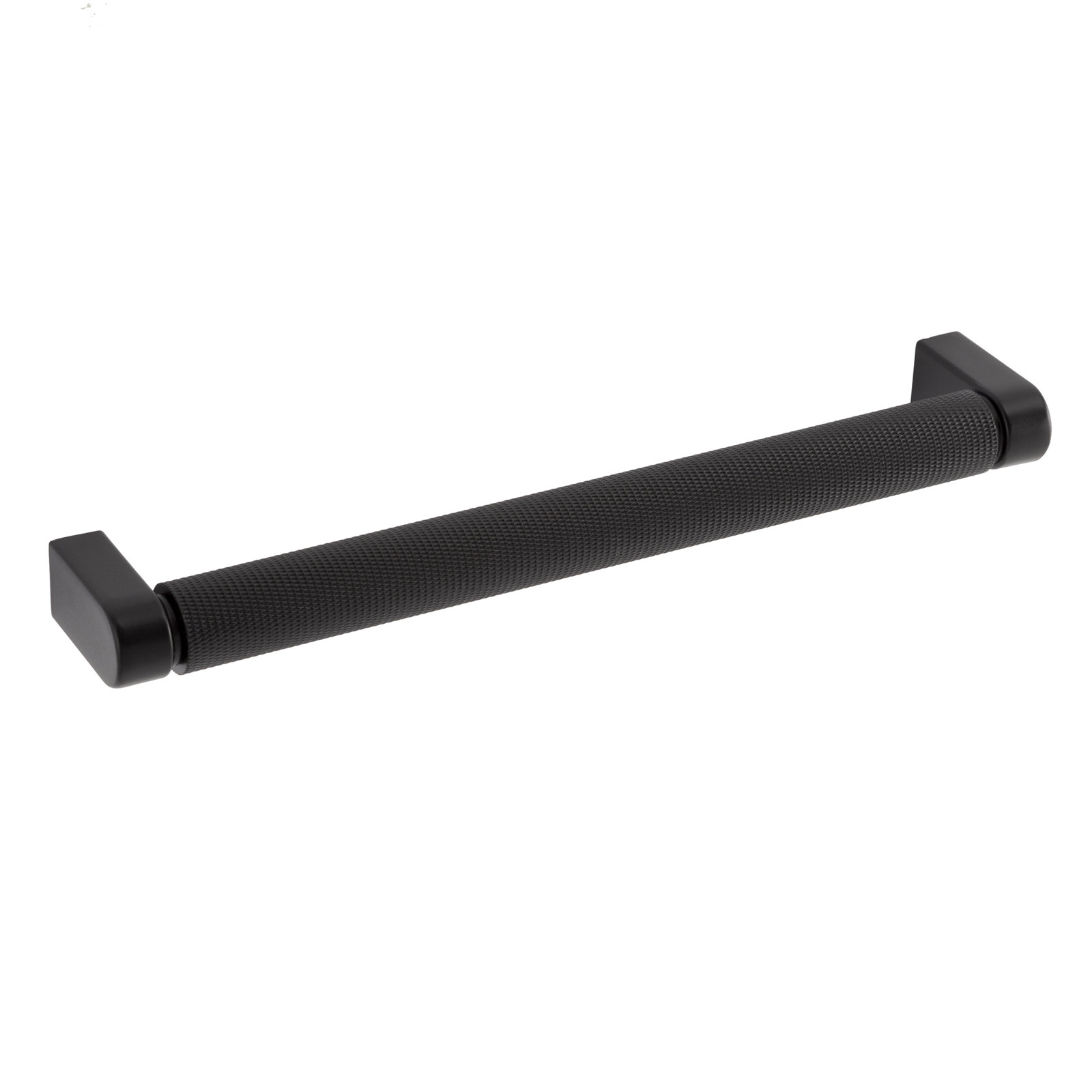Kent Knurled Bar Cabinet Pull, Matte Black, 7"