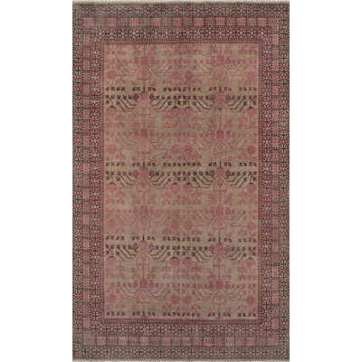 Leonardo Pink Brown Hand-Knotted Wool Oriental Rug