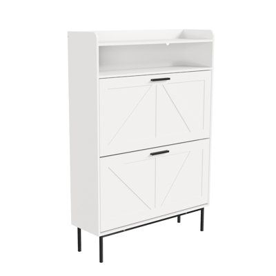Armoire à chaussures mince, organisateur de rangement de chaussures vertical étroit pour vestibule / garde-robe