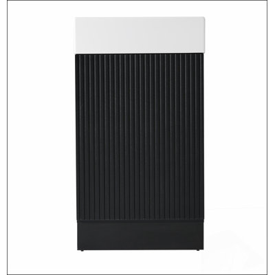 Meuble-lavabo 18,6 po avec lavabo, meuble-lavabo avec tablette à deux niveaux, orientation gauche ou droite, noir (WF308491 nouvelle couleur)