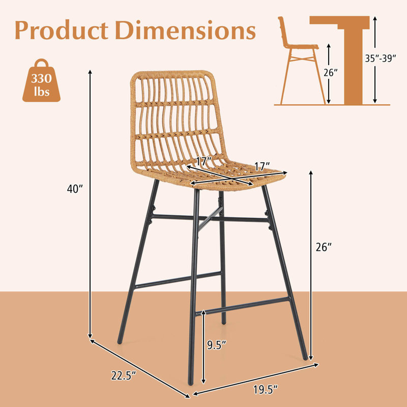 Tabouret de comptoir 27 po Aldrina