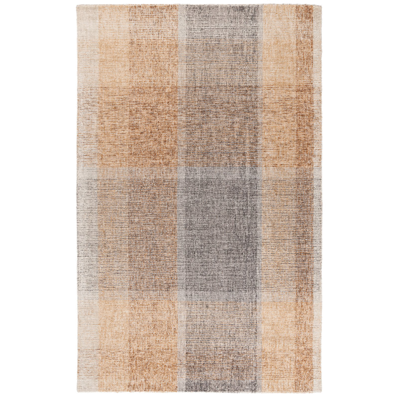 Tapis géométrique en laine et en coton touffeté à la main Carri, Rectangle 6 pi x 9 pi