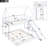 Twin Over Full Bunk Bed With Slide And , White Color, Solid Materials, Full Guardrail House Slide, Resilient Build-964876953