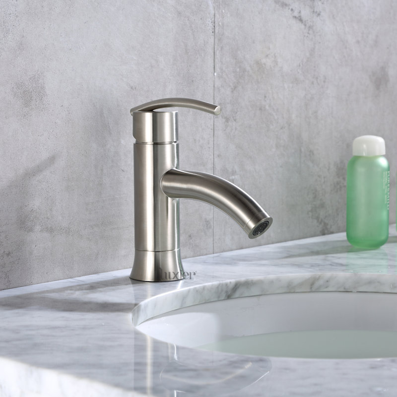 Single Hole Bathroom Faucet with Drain Assembly, Brushed Nickel