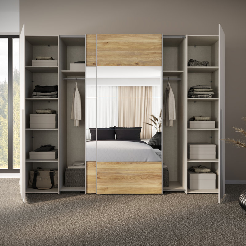 Koran No Wardrobe, 210.5cm H x 270.3cm W x 61.2cm D, Artisan Oak/Black