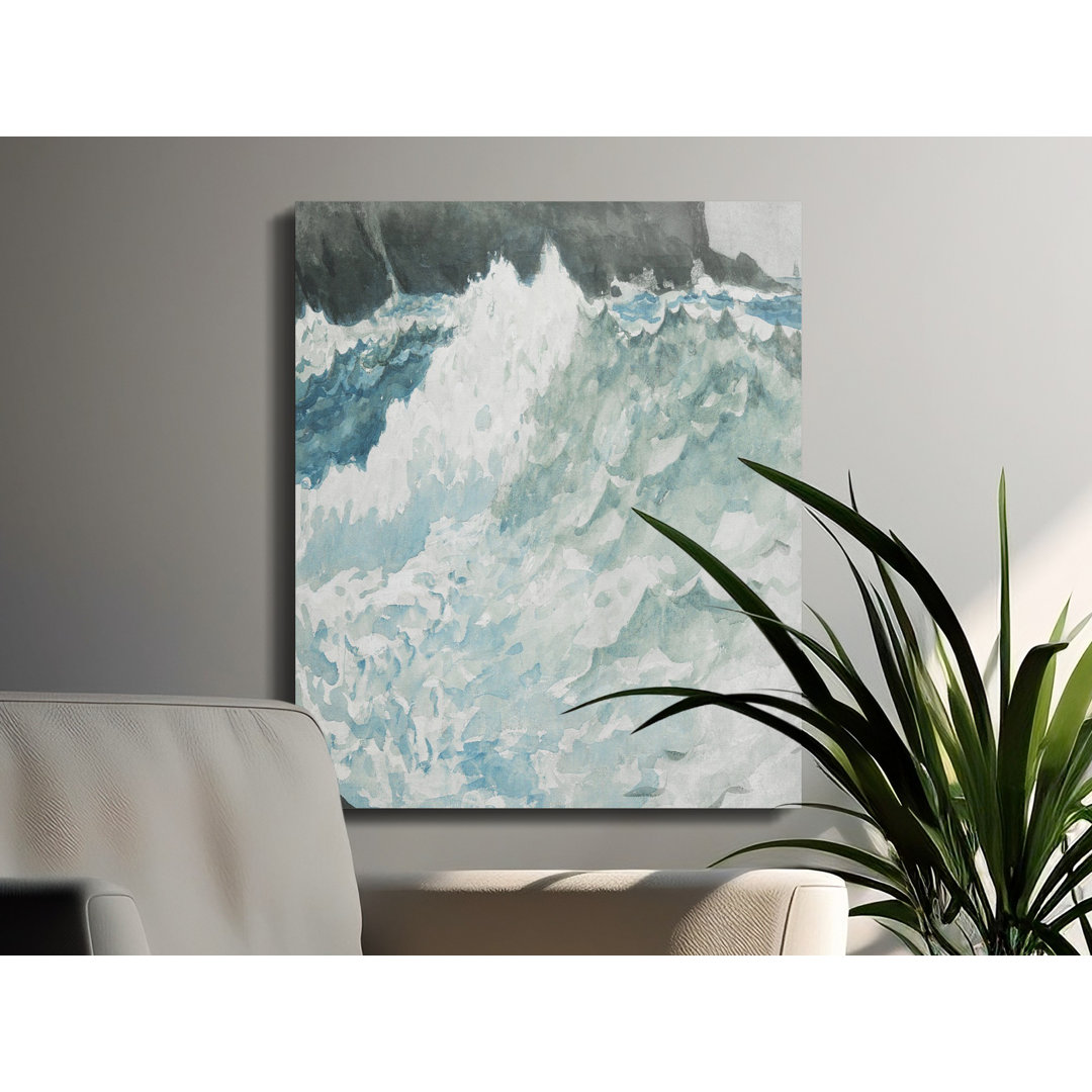 Turbulent Seascape Watercolor Canvas Print