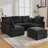U-Shaped Modular Sectional Sofa With Ottoman And USB Ports-569294890