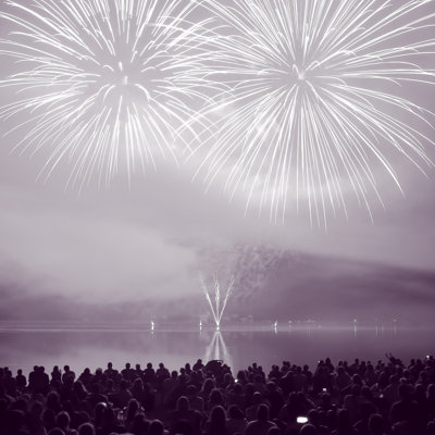 Fireworks Display - Wrapped Canvas Print