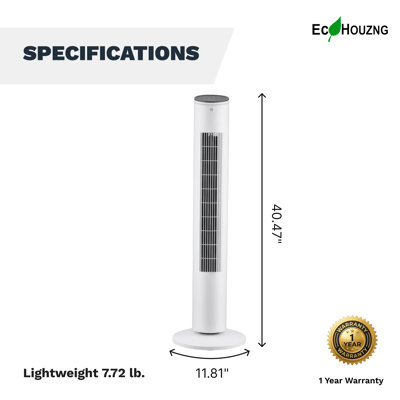 Ventilateur tour intelligent 40 "avec télécommande Ecohouzng