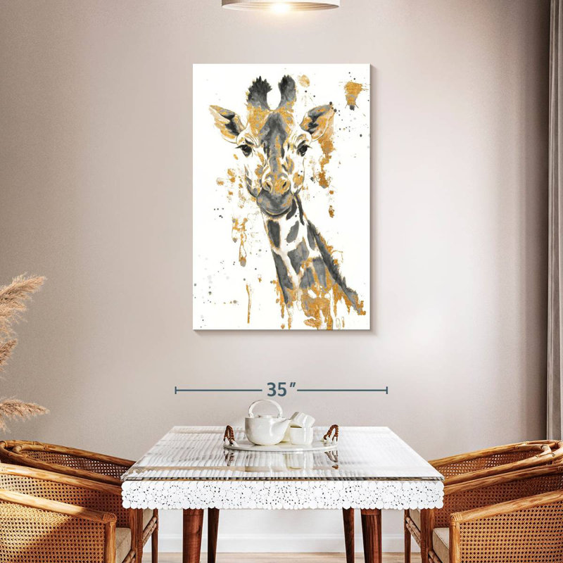 Girafe dorée Brampt, H 45 po x l 30 po