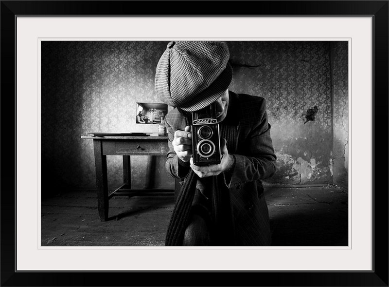 Reproduction de photo, «Straub», prenant un tir, par Mario Grobenski, Cadre noir, H 24 po x l 32 po x P 1 po
