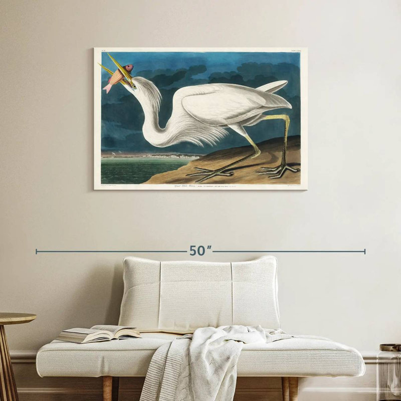 Brampt Great White Heron, 26" H x 39" W