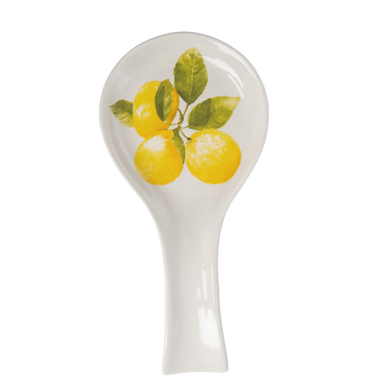 Dolomite 9 in. Multicolor Everyday Lemon Print Spoon Rest
