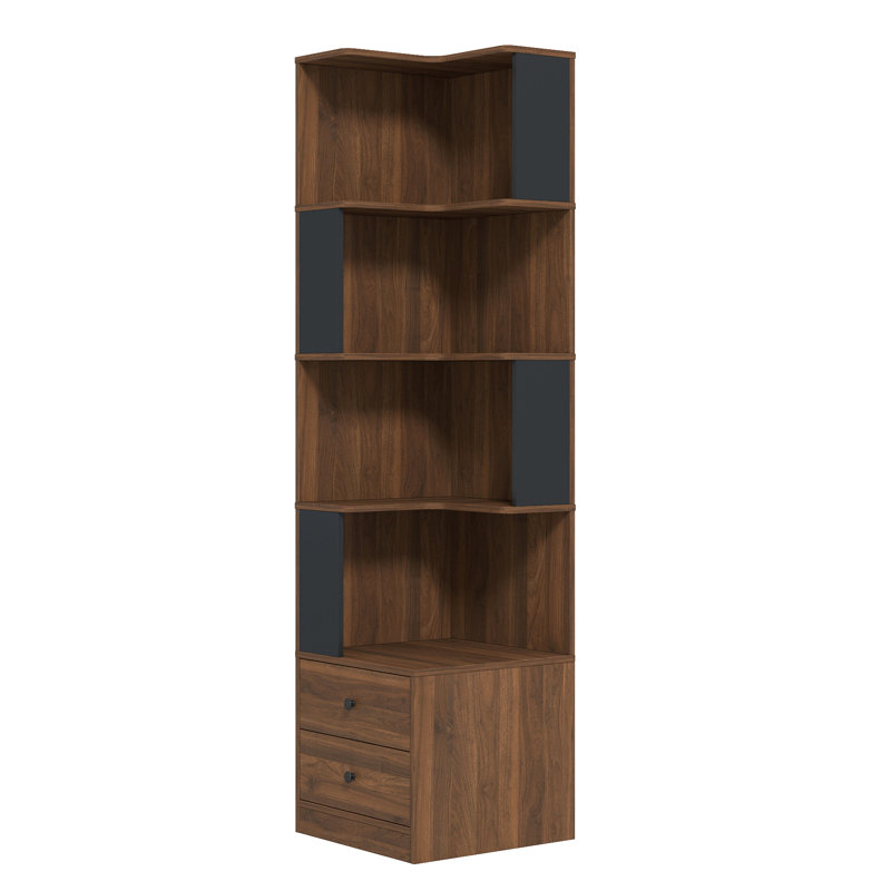 Bibliothèque de coin à 4 niveaux avec baffle