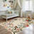 2'X6' Washable Vintage Floral Indoor Runner Rug Non-Slip Beige-118318840-122612582