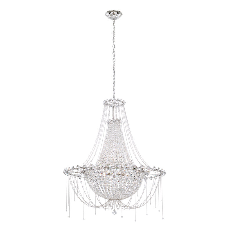 Chrysalita 8 - Light Glass Chandelier, Spectra Crystal Clear