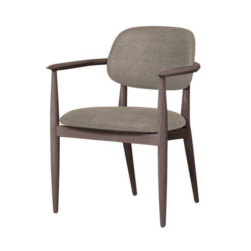 Chaise Slow de Space Copenhagen, Noyer à finition savonnée, Coque Messenger 081