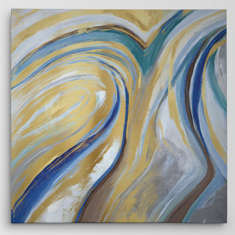 « agate & gold i », reproduction de peinture à l’acrylique sur toile tendue, H 16 po x l 16 po x P 1,5 po