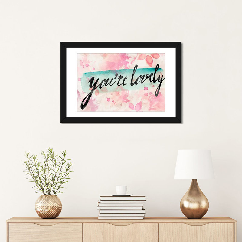 « you is jolie », impression sur toile, H 24 po x l 32 po x P 1 po, Papier d'art encadré noir, Blanc