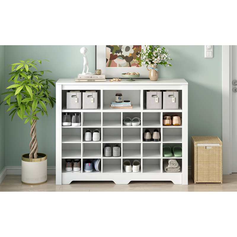 Armoire pour 24 chaussures - blanc élégant et moderne pour chambre à coucher avec style