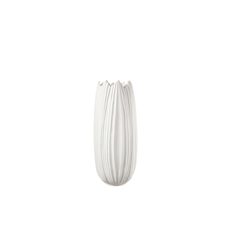 Vase de table en céramique blanche, H 11 po x l 5,25 po x P 5,25 po