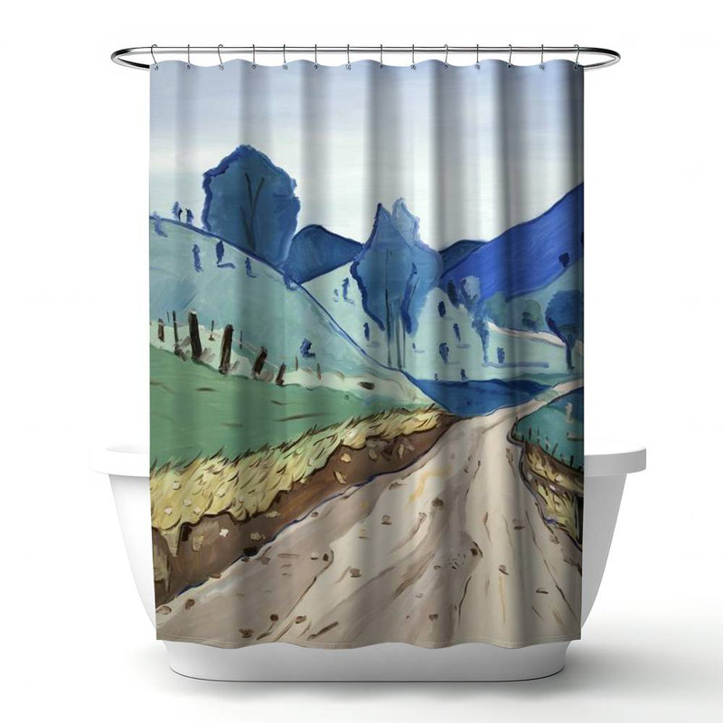 Shower Curtain LA136 – Polyester Shower Curtain, Dye Sublimation Print, 71" W × 74" L