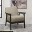 Chaise d'appoint - Tissu d'ameublement en bois d'hévéa massif brun clair-1319044978