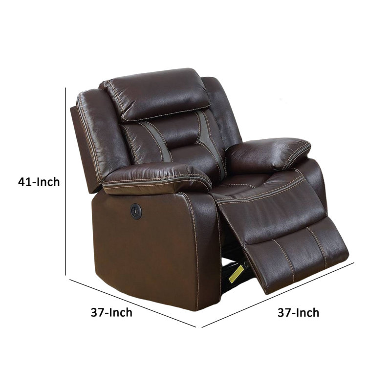 Creuzer Faux Leather Power Recliner