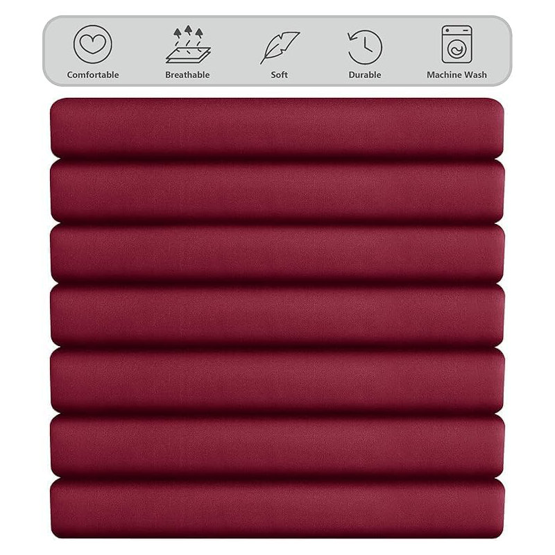 Ranarda Cotton Blend Percale Flat Sheet, Single (3'), Red