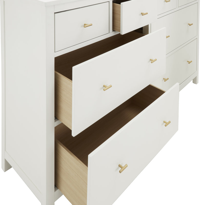 Kowalsky 57.99" W 8-Drawer Double Dresser , Bleached White