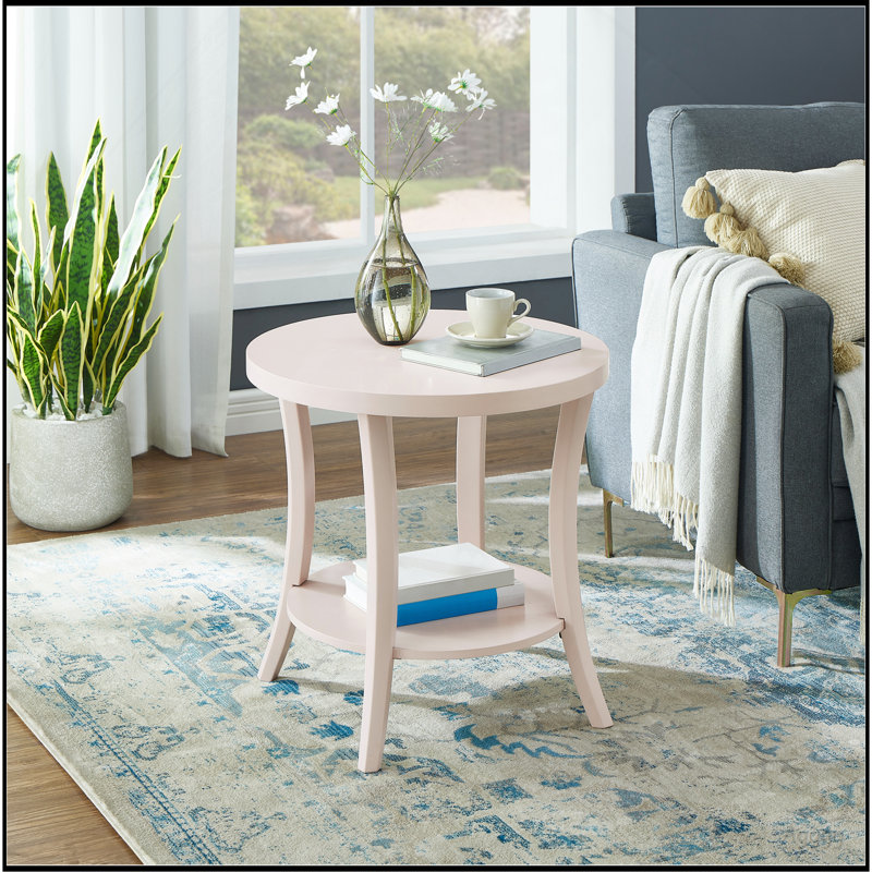 Table d'appoint ronde contemporaine Perth, rose, Rose