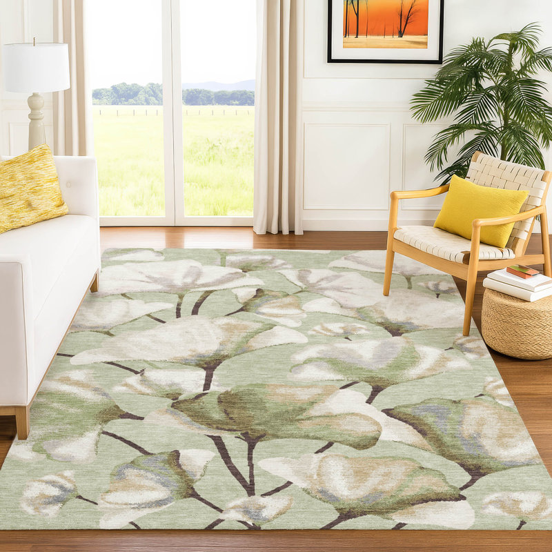 Tapis botanique intérieur / extérieur lavable à la machine Raemoore ACN2405, Rectangle 2 pi 6 po x 3 pi 10 po