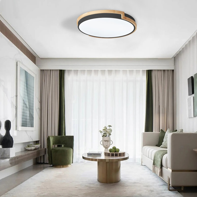 Aristaun LED Flush Mount, Matte Black, 6500