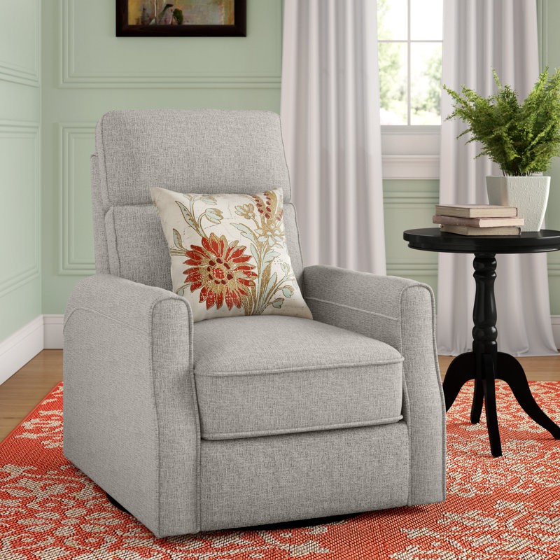 Pomeline Upholstered Swivel Recliner, Wheat Polyester