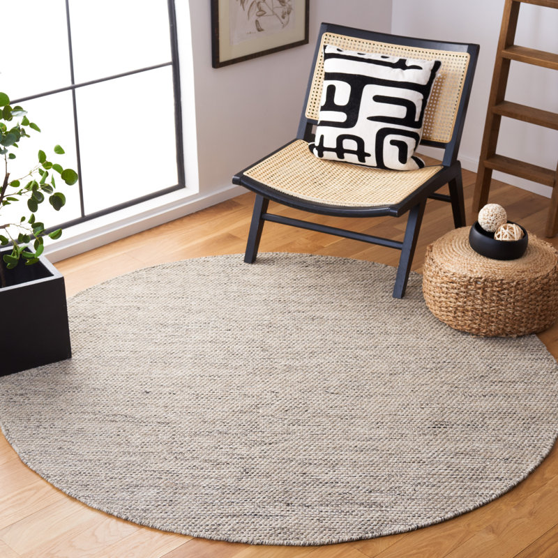 Marblehead 975 Area Rug in Gray / Ivory, Round 6'