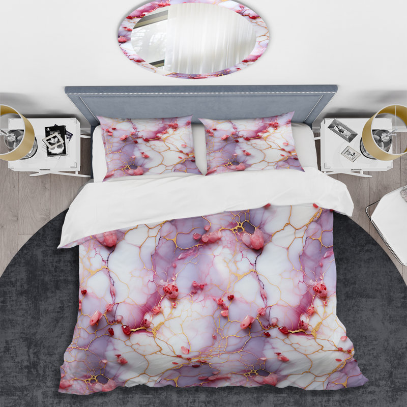 Fantaisie motif de marbre - ensemble de housse de couette en marbre - microfibre de polyester