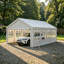 Grand gazebo de 26 pieds (structure incluse), tente de réception à structure métallique blanche-137100349
