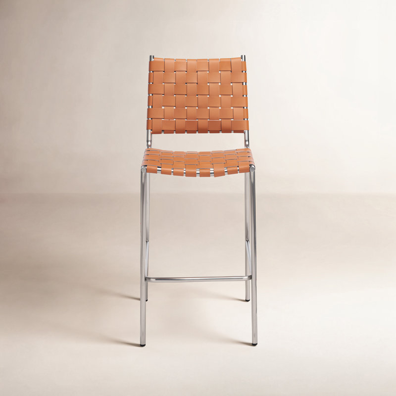 Tabouret de comptoir 26 po Ryland, Brun, Argent