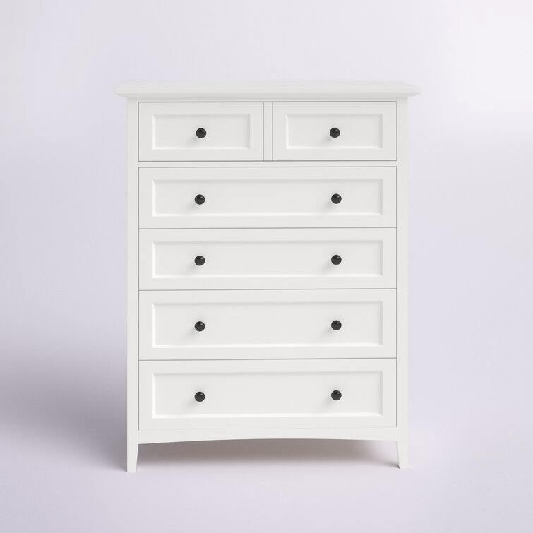 Aliauna Manufactured Wood 5 Drawer Chest Lark Manor Color: White
