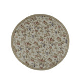 Hand-Knotted High-Quality Ivory, Green, and Red Round Area Rug