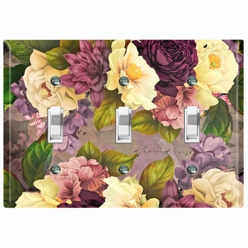 Patterned 3 - Gang Toggle Light Switch Standard Wall Plate