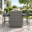 4-Person Wicker Rectangular Patio Dining Set, Outdoor Patio Wicker Bar Set, for Patio/Garden, Stable Construction