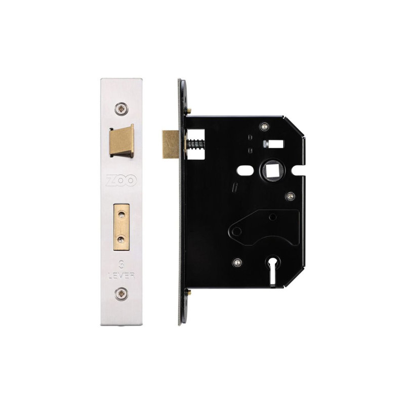 3 Lever Replacement Sash Lock, Stainless Steel, 6.4cm H